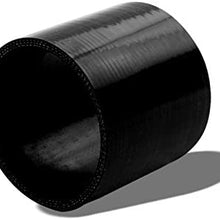 Black 3-Ply Nylon Silicone Inside Diameter 3.50"-3.50" (89mm) Straight Coupler Performance Hose for Turbo/Intake/Intercooler