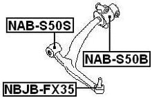 REAR ARM BUSHING FRONT ARM WITHOUT SHAFT - Febest # NAB-S50B - 1 Year Warranty