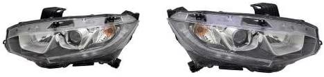 Go-Parts - PAIR/SET - for 2016 - 2017 Honda Civic Headlights Assembly Replacement Front - Left & Right (Driver & Passenger) HO2503173 HO2502173 33100-TBA-A01 33150-TBA-A01