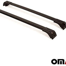 OMAC Roof Rack Cross Bars Luggage Carrier Black 2 Pcs Fits BMW X5 E70 2007-2013 | Aluminum Black Cargo Carrier Rooftop Luggage Crossbars