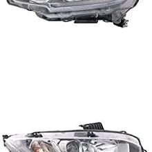 Headlight - Cooling Direct Fit/For HO2503173; HO2502173 16-19 Honda Civic-Coupe 16-20 Sedan 17-18 Civic Hatch Head Lamp Assembly Pair Left and Right Halogen Type CAPA
