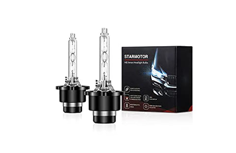 Starmotor D4S 5000K 35W HID Xenon Headlight Bulbs High Low Beam automotive bulb 42402 66440 42402XV Replacement Waterproof Design Headlight Lamps Head Lights for 12V Car Pack of 2 Car Headlamps