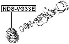 Harmonic Balancer Engine Crankshaft Pulley Vg33E Febest NDS-VG33E Oem 12303-0W001