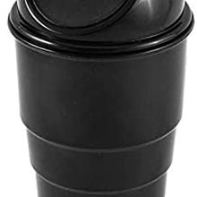 Automotive Cup Holder Garbage Can Trash Bin (Black)