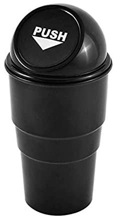 Automotive Cup Holder Garbage Can Trash Bin (Black)