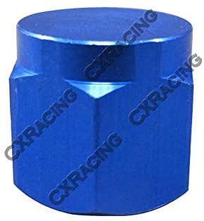 CXRacing Anodized Aluminum Flare Oil Fitting AN 12 Cap Block Off AN12 12AN Blue