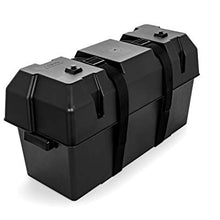 Camco Heavy-Duty Double Battery Box with Straps and Hardware| Safely Holds (2) 6V Group GC2 Batteries or (2) 12V Group 24:24M Batteries | Constructed of Durable, Anti-Corrosion Material (55375)