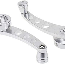 2Pcs Universal Car Window Handle Winder Riser Replacement Winder Crank Riser Window Handles Aluminum Alloy (Silver)
