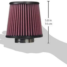 Airaid 700-540 Universal Clamp-On Air Filter: Round Tapered; 2.5 in (64 mm) Flange ID; 5 in (127 mm) Height; 5.375 in (137 mm) Base; 4.375 in (111 mm) Top