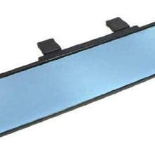 iJDMTOY Universal Fit JDM 300mm 12-Inch Wide Anti-Glare Blue Tint Flat Clip On Rear View Mirror for Car SUV Van Truck, etc