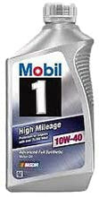 Mobil 1 103536 10W-40 High Mileage Motor Oil - 1 Quart (Pack of 6)