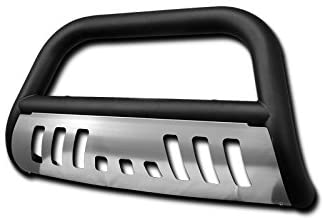 Trucks R Us - 07-10 CHEVY SILVERADO 2500 (ALSO FIT GMC SIERRA 2500) BULL GUARD W/BRUSHED CHROME SKID PLATE (MATTE BLACK)