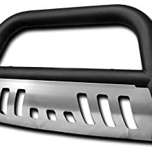 Trucks R Us - 07-10 CHEVY SILVERADO 2500 (ALSO FIT GMC SIERRA 2500) BULL GUARD W/BRUSHED CHROME SKID PLATE (MATTE BLACK)