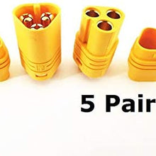 5 Pairs MT60 3.5mm 3-wire 3-pole Bullet Connector Plug Set for RC ESC to Motor 5 Male Connectors & 5 Female Connectors