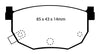 EBC Brakes DP4528R Yellowstuff Street and Track Brake Pad - Rear