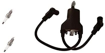 PARTSRUN High Performance Ignition Coil OEM#26652-G01 with 2pcs Spark Plug for E-Z-GO Gas Golf Cart (1991-2002) TXT 4-Cycle Engines Replacement - EPIGC103 ZF114-2HHS
