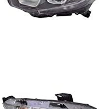 Headlight TYC - For/Fit 16-19 Honda Civic Coupe 16-20 Sedan 17-18 Civic Hatchback Head Lamp Assembly Halogen - Left Driver + Right Passenger, Set Pair Both NSF Certified