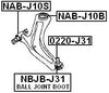 REAR ARM BUSHING FRONT ARM - Febest # NAB-J10B - 1 Year Warranty