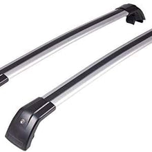 UDP-Auto 2Pcs Fits for Toyota Fortuner 2016-2021 Adjustable Crossbars Cross Bars Lockable Roof Top Rail Baggage Luggage Cargo Carrier Holder - Silver