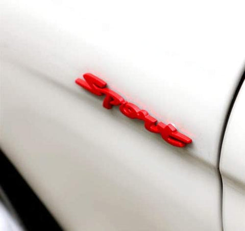 Car Styling Door Trunk Window Sport Emblem Fender Trim Kit 2 Pieces (RED)