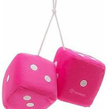 Zone Tech Pair Black and White Mirror Fuzzy Dice - Pair Black and White Plush Car Mirror Fuzzy Dice Pair (Pink)