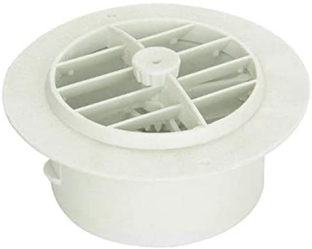 New White Round Rotaire Grille Damper Heat AC Register Vent Replacement for RV Trailer (face Diameter 5 1/2