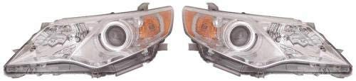 Go-Parts - PAIR/SET - for 2012 - 2014 Toyota Camry Front Headlights Assembly Front Housing / Lens / Cover - Left & Right (Driver & Passenger) Side - (Gas Hybrid + Hybrid LE + Hybrid XLE + L + LE +