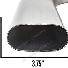 CXRacing 3" Round Oval 304 Stainless Steel Adapter Coverter Pipe 16 Gauge