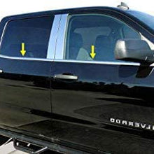 Sizver Polished Stainless Steel Window Sills Trims For 2014-2018 Chevy Silverado 1500 Crew 4DR GMC Sierra 1500/2500HD/3500HD