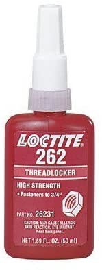 262 Threadlocker, Medium to High Strength - 50-ml threadlocker 262permanent