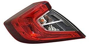 Left Driver Side Outer Tail Light Assembly - Quarter Panel Mounted - Compatible with 2016-2019 Honda Civic Sedan