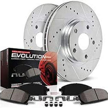 Power Stop K6075 Front and Rear Z23 Carbon Fiber Brake Pads with Drilled & Slotted Brake Rotors Kit