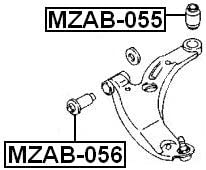 B25D34460 - Rear Arm Bushing (for Front Arm) For Mazda - Febest