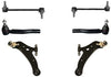 Front Suspension Control Arm Repair Kit, Contains 6 Parts: 2 Steering Tie Rod Ends, 2 Suspension Stabilizer Links, 2 Suspension Control Arms and Ball Joint Assemblies