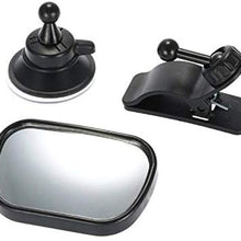 Car Baby Safety Observation Mirror 360 Degrees Suction Cup or Clip On Visor Rear View Mirror
