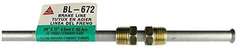 Domestic Steel Brake/Fuel/Transmission Line, 3/8 x 72