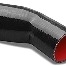 Black/Red 3-Ply Nylon Silicone Inside Diameter 2.75" (70mm)-3.00" (76mm) 45 Degree Reducer Performance Hose for Turbo/Intake/Intercooler