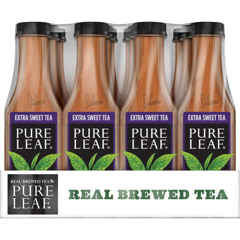 Pure Leaf Iced Tea, Extra Sweet, Real Brewed Black Tea, 18.5 Fl Oz Bottles (Pack Of 12)