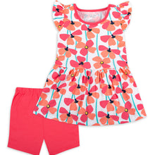Little Star Organic Baby Toddler Girl Flutter Sleeve Dress & Bike Shorts, 2pc Outfit Set