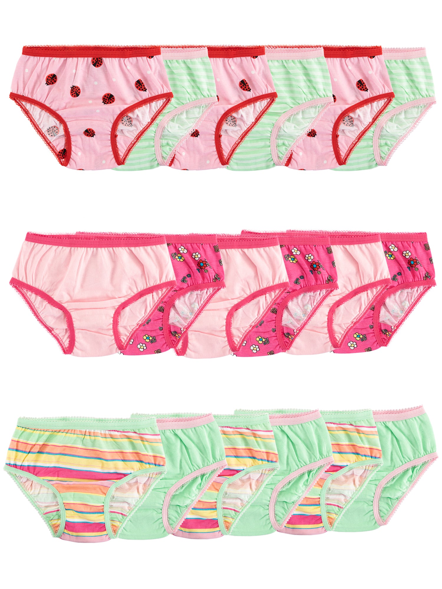 Wonder Nation Toddler Girls Underwear, 18-Pack Cotton Briefs