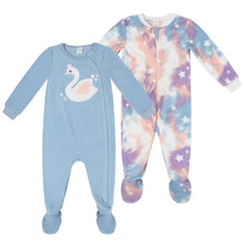 PL Baby by Petit Lem Newborn Girl Pajamas Micropolar Sleepers, 2-Pack