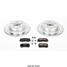 Power Stop K1630 Rear Z23 Carbon Fiber Brake Pads with Drilled & Slotted Brake Rotors Kit