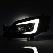 For 2008-2014 Subaru Impreza WRX STI [HID Type] LED DRL Tube Black Bazel Projector Headlights LH+RH Pair