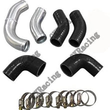 Cxracing Aluminum 1.5" Radiator Hard Pipe Kit for 240sx S13 S14 Ls1 Swap Black Hose