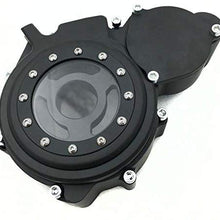 HTTMT MT313-002A-BLACK Billet Aluminum Engine Stator Cover See Through Compatible with Suzuki GSXR 600/750 2006-2016 Black Left