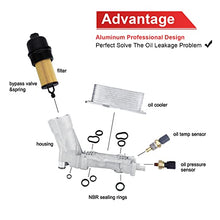 Aluminum Engine Oil Cooler And Oil Filter Housing Adapter,Compatible With 2011-2021 Chrysler 200 300, Dodge Charger, Grand Cherokee, Wrangler 3.6L V6 Engine,Replaces# 926-876, 5184304AE, 68105583AF