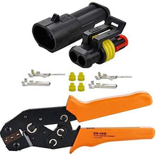 HIFROM 5 Kit 2 Pin Way Waterproof Electrical Connector 1.5mm Series Terminals Heat Shrink Quick Locking Wire Harness Sockets 20-16 AWG