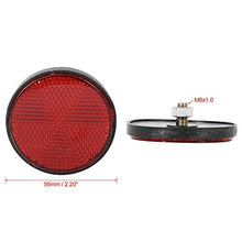 F FIERCE CYCLE Pair M6x1.0 Red Plastic Universal Screw Mount Reflective Warning Reflector for Motorcycle Bike