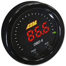 AEM X-SERIES 52mm OBD II Digital Gauge View Engine Diagnostic Codes CEL Black & White Faceplates