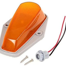 5pcs Amber Lens Cab Roof Marker Lights, KOMAS Roof Top Lamp Running Light Replacement + T10 Set for Truck SUV 1980-1997 Ford F1-150 F-250 F-350 F-450 F-550 Super Duty (Amber Cover + Base)